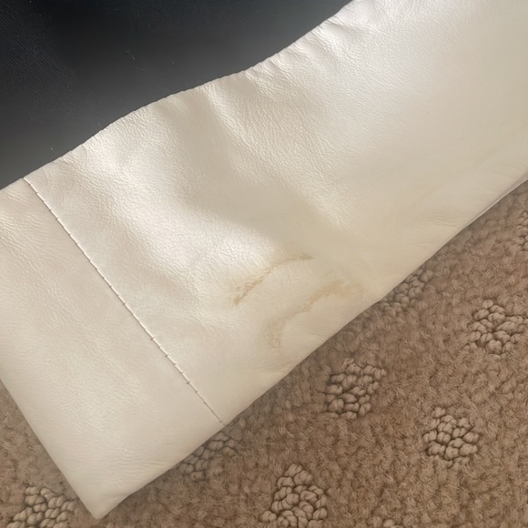 Black "tent" dress with white leather piping. - Picture 5 of 6